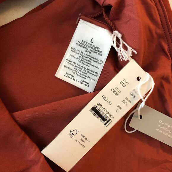 J Crew Hallie Bikini Bottom In Classic Sculpt High Rise Carolina Clay Red L - Picture 4 of 6